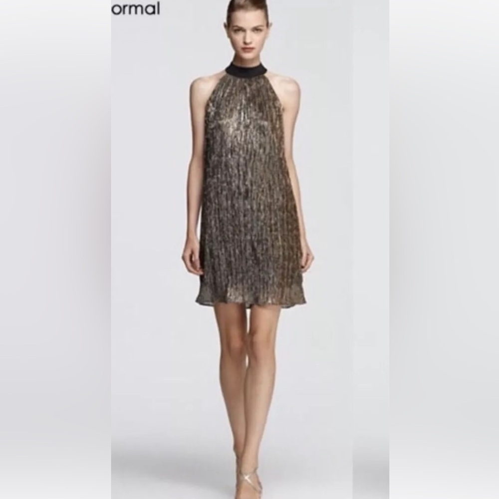 Laundry by Shelli Segal Gold Shimmer Party Dress NWT - Picture 1 of 10